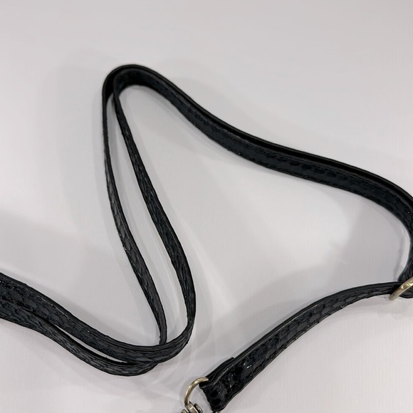 Black Faux Leather Reptile-Skin Textured Adjustable Clip-On Purse Strap 🖤 NWOT - Picture 5 of 7